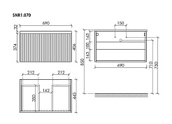 Sancos Тумба с раковиной Snob R 1.0 70 beige soft раковина Element 71 CN7007 – фотография-4