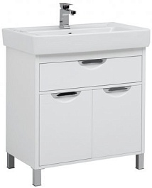Aquanet Тумба под раковину Гретта 80 new, белый – фотография-1
