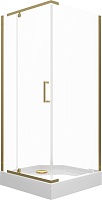 Triton Душевой уголок Терра-Голд 90x90 стекло прозрачное профиль золото с поддоном