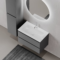 Sancos Тумба с раковиной Folk 80 grey soft раковина Grace 81 CN7012 – фотография-12