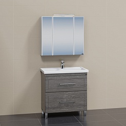 СанТа Мебель для ванной Венера 80 дуб шале графит – фотография-2
