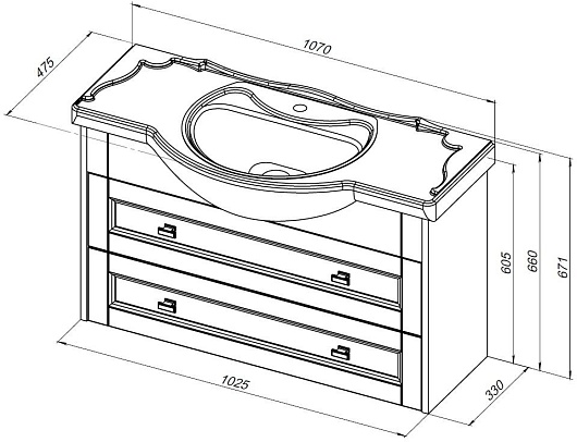 Aquanet Тумба с раковиной Монте 105 подвесная белая матовая – картинка-9