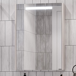 Акватон Зеркальный шкаф Верди Pro 60 белый/ясень фабрик – фотография-3