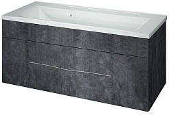 Какса-а Тумба с раковиной Кристалл 100 серая – фотография-1