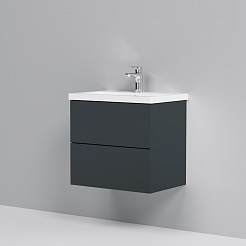 Am.Pm Мебель для ванной Gem 60 графит матовый, с 2 ящиками – фотография-4