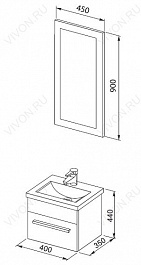 Aquanet Мебель для ванной Нота 40 лайт светлый дуб (231065) – фотография-3