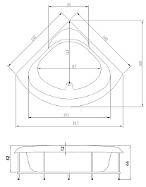 Aquatika Акриловая ванна H2O Тема Standart 140 – фотография-2