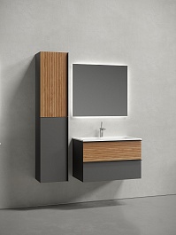 Sancos Тумба с раковиной Delta 80 дуб красный/графит раковина Grace 81 CN7012 – фотография-5