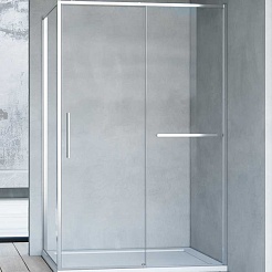 Vincea Душевой уголок Slim Soft 140x80 VSR-1SS8014CL профиль хром стекло прозрачное – фотография-1