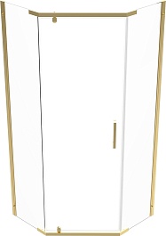 Triton Душевой уголок Дека-Голд 100x100 стекло прозрачное профиль золото – фотография-2