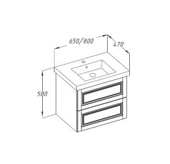  Тумба с раковиной Сити 80 слоновая кость – фотография-4
