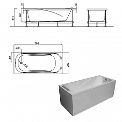 Kolpa San  Акриловая ванна String STANDART 150х70 – фотография-4