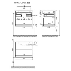 Sancos Тумба с раковиной Marmi 1.0 60 дуб галифакс натуральный раковина Grace 60 CN7011 – фотография-4