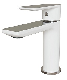 Mixline Смеситель для раковины 35k ML33-04 "City White" белый/хром – фотография-1