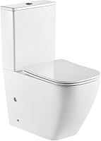 Azario Унитаз-компакт Levanto AZ-1228A безободковый с бачком с сиденьем микролифт белый