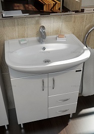 СанТа Мебель для ванной Сити Волна 60 R свет, с ящиками – фотография-5