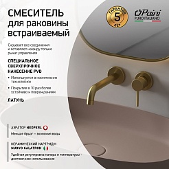 Paini Смеситель для раковины Cox 78PJ208 встраиваемый, брашированное золото – фотография-3