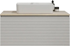 Jorno Тумба с раковиной Cossety 100 подвесная белый/дуб Мавелла голд – фотография-1