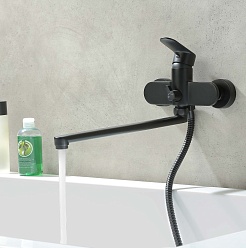 Aquatek Смеситель для ванны Ника AQ1842MB черный матовый – фотография-4