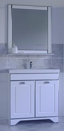 СанТа Мебель для ванной Мадрид 80 белая патина, серебро – фотография-1