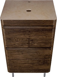 Style Line Тумба с раковиной напольная Атлантика 60, старое дерево, столешница MI01 – фотография-2