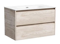 Sancos Тумба с раковиной Libra 80 дуб галифакс натуральный раковина Element 81 CN7005 – фотография-1