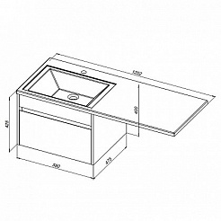 Aquanet Тумба с раковиной Токио 130 R подвесная – фотография-8