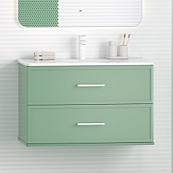 Brevita Тумба с раковиной Verde 80 подвесная зеленая – фотография-5