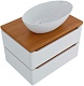 Mixline Мебель для ванной Виктория 70 L подвесная белая софт/дуб светлый – фотография-17