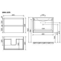 Sancos Тумба с раковиной Libra 70 белый глянец раковина Element 71 CN7007 – фотография-8