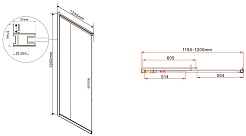 Vincea Душевой уголок Garda 120x110 VSS-1G1112CLGM профиль вороненая сталь стекло прозрачное – фотография-6