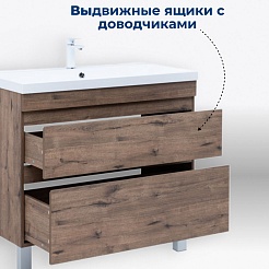 Aquanet Тумба под раковину Нота New 90 дуб веллингтон табак – фотография-9