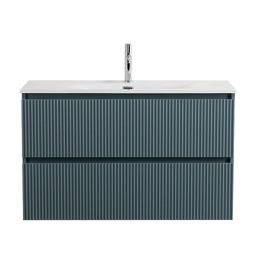 BelBagno Тумба с раковиной Uno 100 подвесная Голубой матовый с раковиной BB-8099-100 – фотография-2