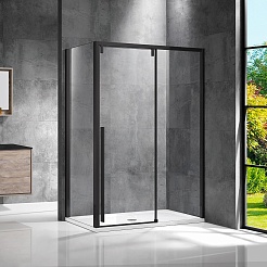 Vincea Душевой уголок Lugano 120x100 VSR-1L1012CLB-1 профиль черный стекло прозрачное – фотография-2