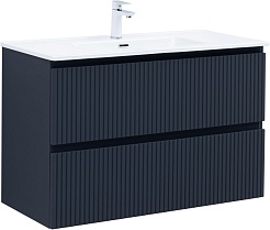 Aquanet Тумба с раковиной Джейн (Flat) 100 подвесная маренго матовый – фотография-1