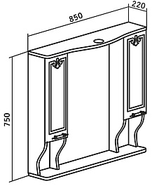 Runo Мебель для ванной Кантри 85 – фотография-7