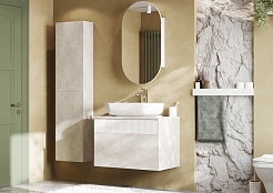 Акватон Тумба под раковину Марбл 80 подвесная слэйт/белая матовая – фотография-24