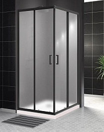 BelBagno Душевой уголок Uno 90/90 UNO-195-A-2-90-P-NERO стекло матовое – фотография-2