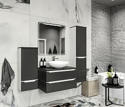 Mixline Мебель для ванной Виктория 80 подвесная графит софт – фотография-3