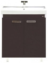 Misty Тумба для умывальника Джулия QVATRO 75 прямая коричневая – фотография-1