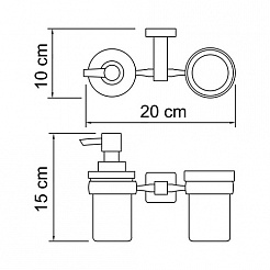 WasserKRAFT Держатель стакана и дозатора "Lippe  К-6589" – фотография-3