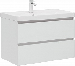 Aquanet Мебель для ванной Вега 80 подвесная белая глянцевая – фотография-9