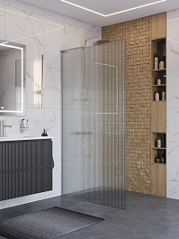 BelBagno Душевая перегородка Uno UNO-L-1-TB-100-FL-Cr 100x200 профиль хром стекло рифленое – фотография-2