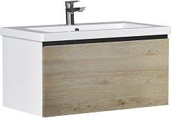 Vigo Тумба с раковиной Cross 800-0-1 подвесная дуб давос натуральный – фотография-1