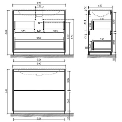 Sancos Тумба с раковиной Libra Floor 100 дуб чарльстон раковина Element 101 CN7003MB – фотография-5