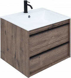 Aquanet Мебель для ванной Lino 60 подвесная дуб веллингтон – фотография-2