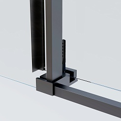 Vincea Душевой уголок Soft 2 140x80 VSR-3SO28014CLGM профиль вороненая сталь стекло прозрачное – фотография-6