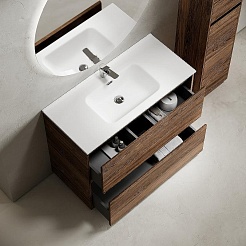 Sancos Тумба с раковиной Libra Floor 100 дуб чарльстон раковина Element 101 CN7003 – фотография-3