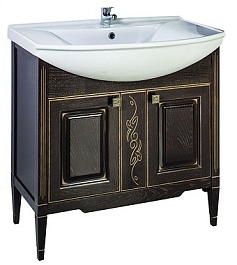 ASB-Woodline Тумба под раковину Модена 85 орех темный/патина золото – фотография-1