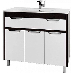 Водолей Тумба под раковину Габи 100 белый/венге – фотография-1